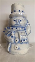 Light up ceramic snowman