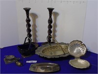 Candle Holders and Metal Dishes