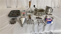 Box lot of vintage cooking supplies