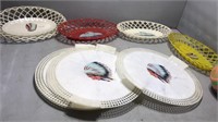Old Indian plastic plates. Basket