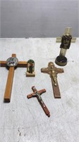 Wood metal crosses.