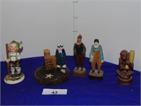 Wooden Carvings, Ceramic Monkey, Etc.