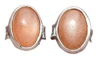 Natural Peach Moonstone Earrings