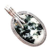 Natural Rare "tree Weed Moss" Agate Pendant