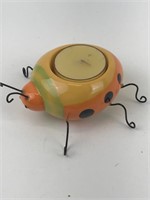 Orange ceramic bug candle holder