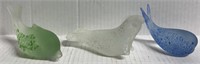 3 GLASS PIECES DOLPHIN SEAL WHALE