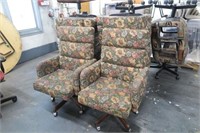 Qty (6) Floral Upholstered Executive Office Chair