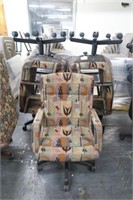 Qty (5) Patterned Upholstered Executive Chairs