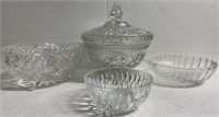 4 GLASS PIECES LIDDED DISH
