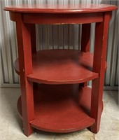 RED ROUND DOUBLE TIER TABLE