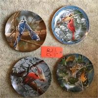 4 collector bird plates numbered