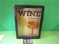 Wooden & Glass Wall Wine  Cork Holder 16" X 22"