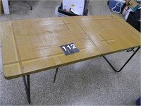Vintage Metal Folding Table 72" X 30" W 29" T