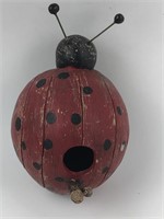 Small wooden ladybug birdhouse