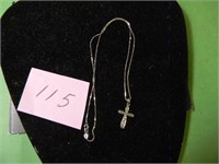 9.25 Silver Cross Necklace