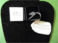 Large Sky Blue Topaz Ring Size 7 Set With -
