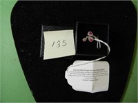 Pear Cut Ruby Dangle Earrings in .925 Sterling-