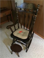 dark stain rocker & stool