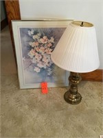 table lamp, framed print