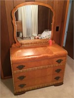 Waterfall mirrored dresser-very nice! Excellent