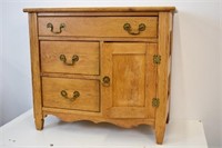 OAK WASH STAND  - 3 DRAWER, 1 DOOR