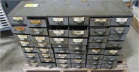Lot - (2) 20-Drawer hardware cabinet w/ contents