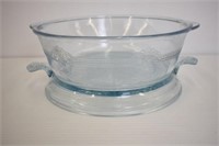 ICE BLUE DEPRESSION GLASS BOWL AND UNDERSERVER