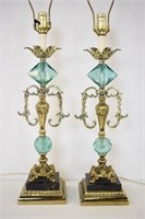 PAIR OF MED CENTURY TABLE LAMPS - 31.5" TALL