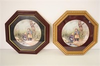 2 FRAMED COLLECTOR PLATES - 13X 13