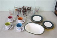 Glasses, Cups & Noritake Partial Set & More