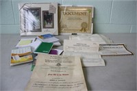 Vintage Paperwork, Frames & Office Items