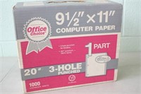 Vintage 16.5 x 11.4 3 Hole Computer Paper in Box