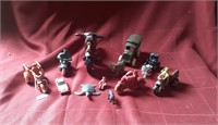 Cast Iron Motorcycles, plastic toy Animals