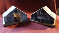 2 license plate birdhouses