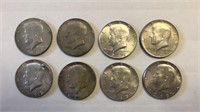 (8) - 1966, 67, 69 Kennedy 1/2 Dollars