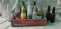 Coca Cola Crate with Glass Bottles