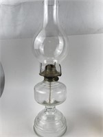 Antique glass oil lamp