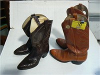 2 PAIR MEN'S COWBBOY BOOTS: SZ 10