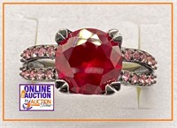 Heavy EGP Black Gold Ruby Ring SZ 7