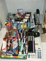 OFFICE SUPPLY GROUP WITH MARKERS, STAPLERS,