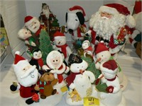 PLUSH ANIMATED CHRISTMAS DÉCOR, RESIN SANTA,