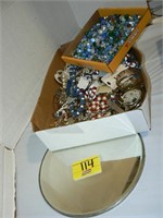 FLAT COSTUME JEWELRY, FLORAL MARBLES, DRESSER