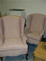 2 PINK WINGBACK CHAIRS