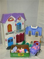 2 FISHER PRICE DOLLHOUSES WITH ACCESSORIES