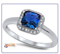 Lovely Solitaire Blue Sapphire EGP Wh Gold SZ4