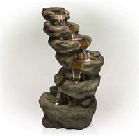 Alpine Corporation 6-Tier Pristine Rock Fountain