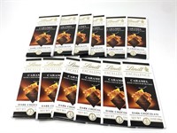 12 pack Lindt dark chocolate with caramel and a