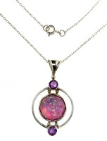 Stunning Purple Opal Designer Necklace