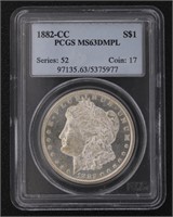 1882 MS63 DMPL Carson City Morgan Silver Dollar
