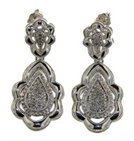 Pear Cut Elegant Large Diamond Drop Earrings